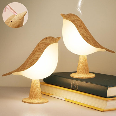 Portable Bird Bedside Lamp Small Desk Lamp with 3 Colour Dimming Modes Nursery Night Light