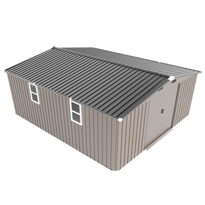 Campcraft 10*12Ft  0.25Mm Color Steel Plate, Surface Protective Film, Two Daylight Windows, A Practical And Thoughtful Gift,Two Colors Can Be Freely Selected Storage Sheds