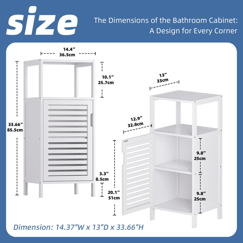 Munhall Bamboo Bathroom Cabinet, White