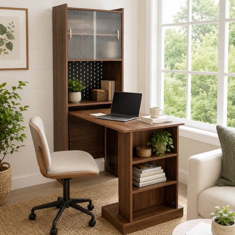 Modern Extendable Desk Bookshelf