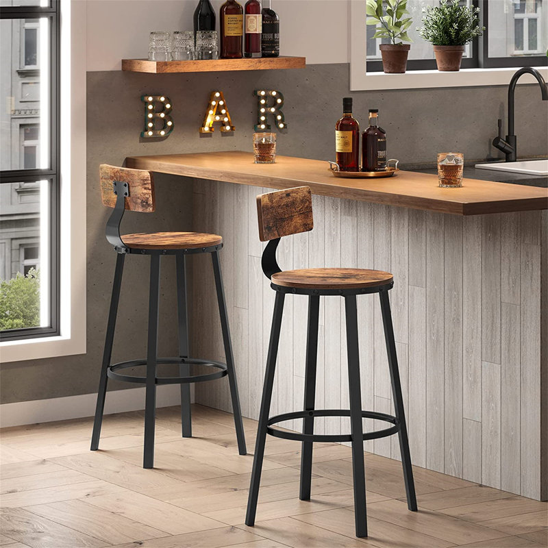 Shakir Counter Stool, Rustic Brown/Black