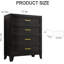 Commode de chambre en métal 4 tiroirs blanc noir