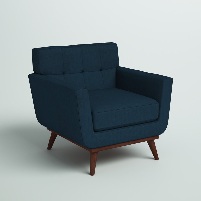 Fauteuil capitonné Arwilda, Bleu sarcelle foncé