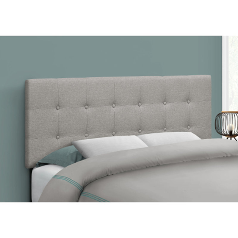 Bed, Headboard Only, Bedroom, Upholstered, Linen Look, Transitional, Grey, Full / Double