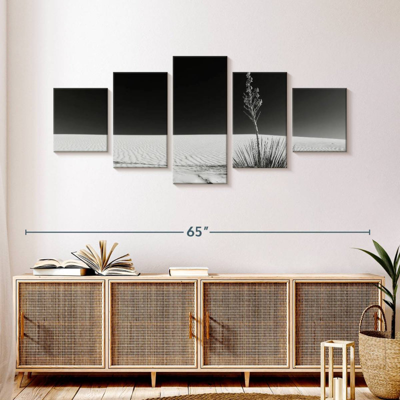 Sable blanc impression monochrome, H 24 po x l 55 po