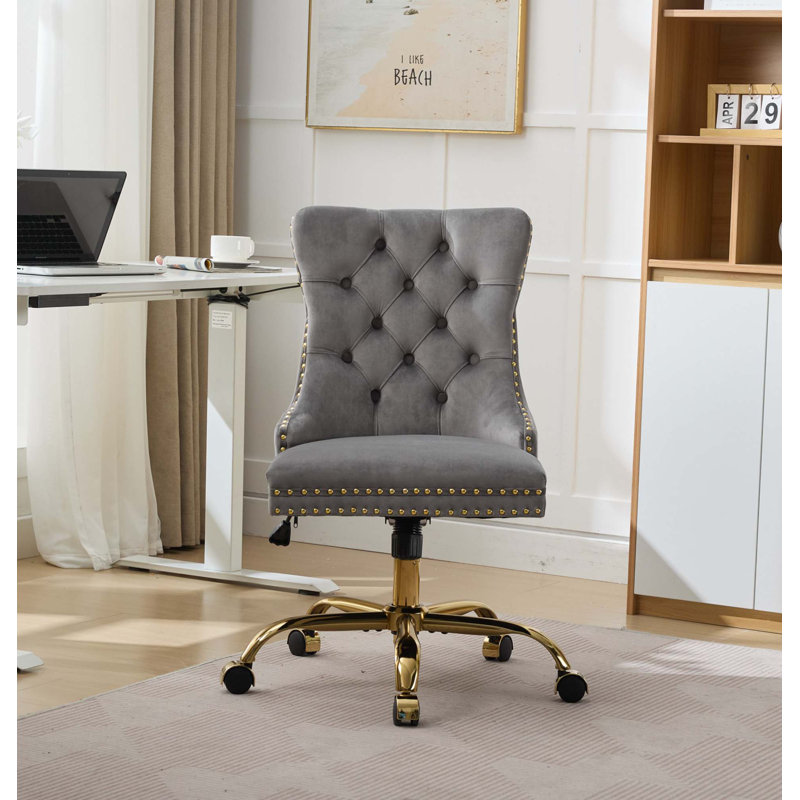 Chaise de bureau pivotante à assise large, Rose