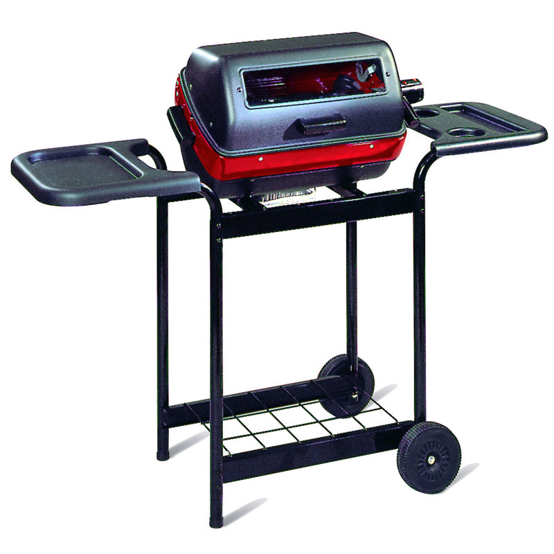 Americana Black Electric Cart Grill with Rotisserie and Smoker
