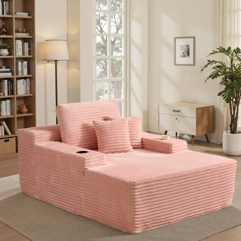 Canapé-lit 66,92 po Comfy, Fausse fourrure rose