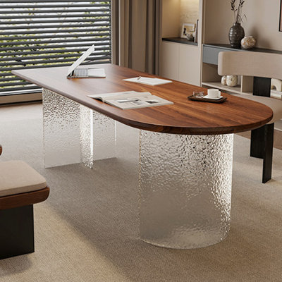 Bureau multifonctionnel haut de gamme en noyer acrylique