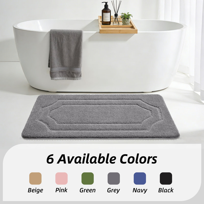 Tapis de salle de bain, tapis de bain absorbant très doux, envers en TPR à séchage rapide, tapis de bain lavables à la machine pour plancher de salle de bain, baignoire et douche, accessoires de décoration intérieure