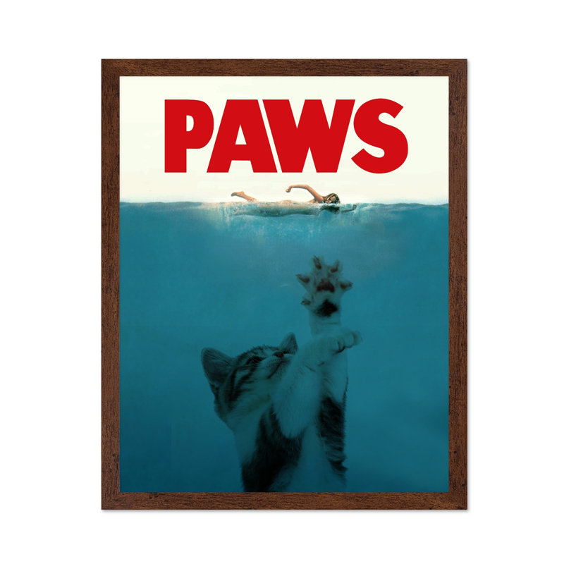 Paws, Poster, 16"H x 20"W, Brown Framed
