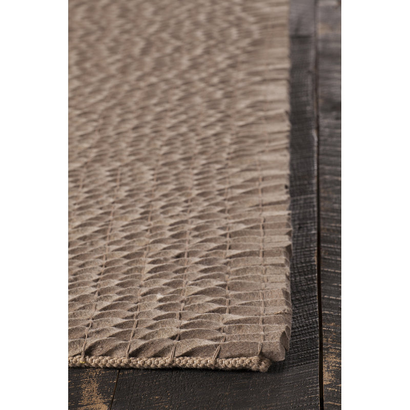 Renea Abstract Handwoven Wool Taupe Area Rug, Rectangle 7'9" x 10'6"