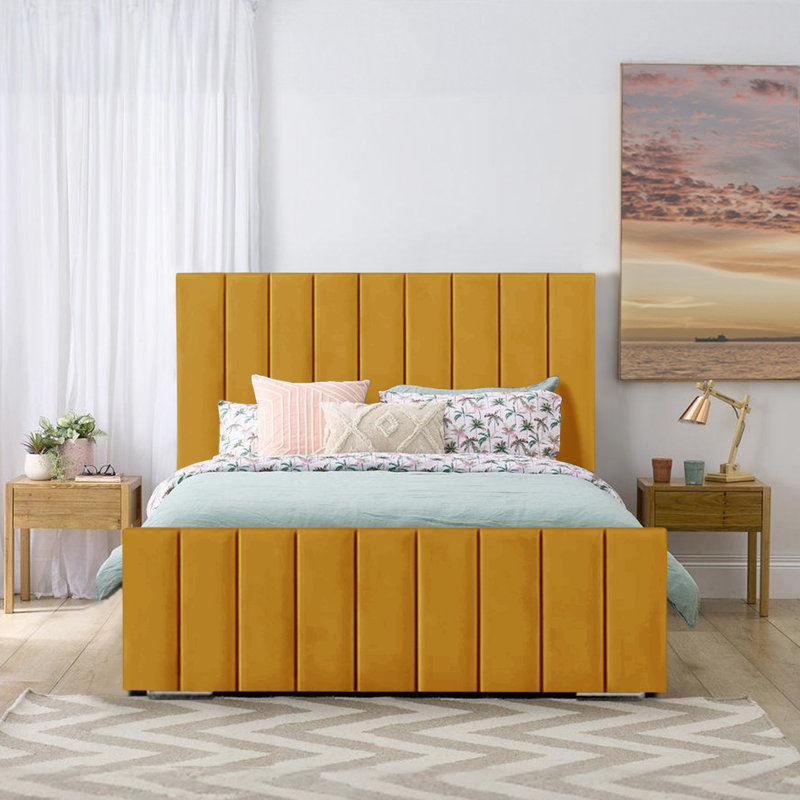 Arlon Upholstered Bed, Double (4'6), Turmeric