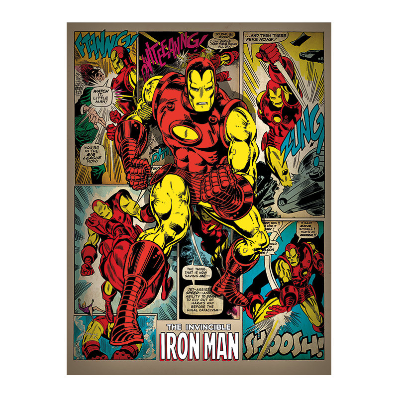 Iron Man "Retro" Poster Graphic Art Print on Canvas