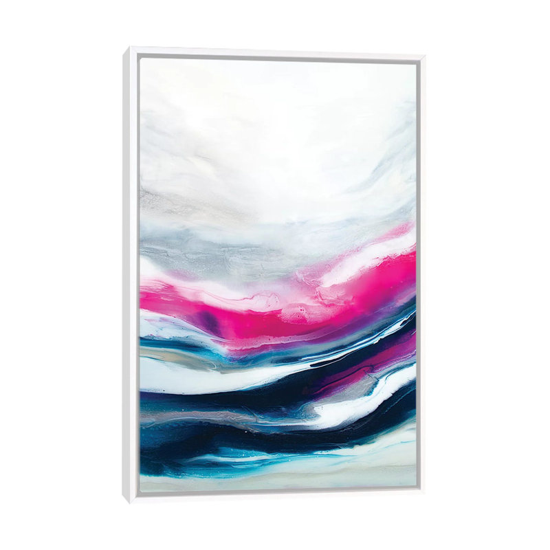 Fuchsia Wave Part 2 - Print on Canvas, White Framed, 66.04 cm H x 45.72 cm W