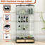 Vitrine moderne en verre, noir et naturel, éclairage à DEL 13 couleurs, conception, assemblage rapide, pour figurines dans des cadres photo de bureau, salon-1115960022