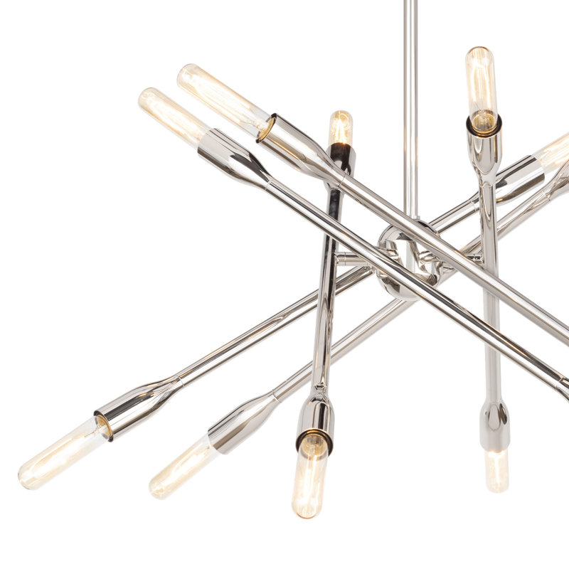 Cobra 12 - Light Chandelier, Polished Nickel, 24.75" H x 30.5" W x 30.5" D