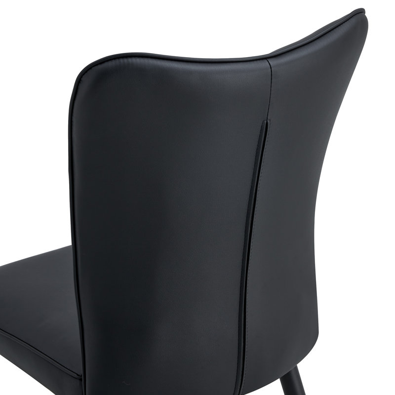 Chaise rembourrée en similicuir , Noir, Black