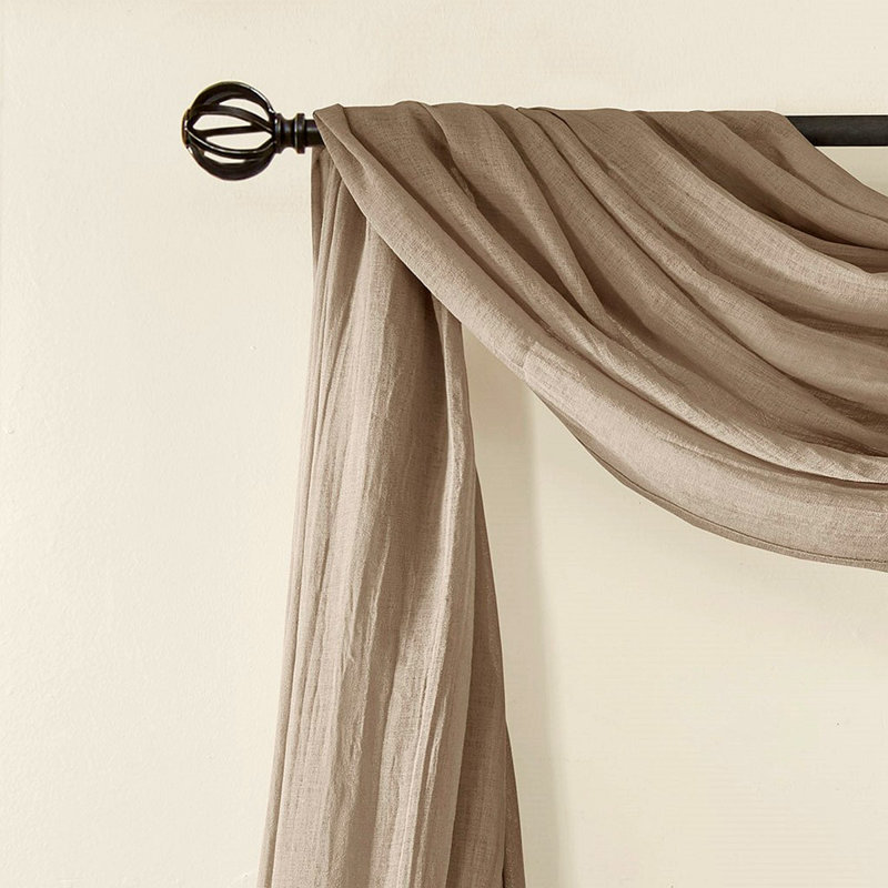 Solid Crushed Scarf Sheer, Taupe, 42.03" W x 216.03" L