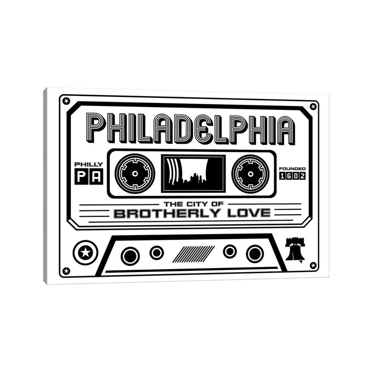 Philadelphia Cassette, Light Background by Benton Park Prints - Print on Canvas