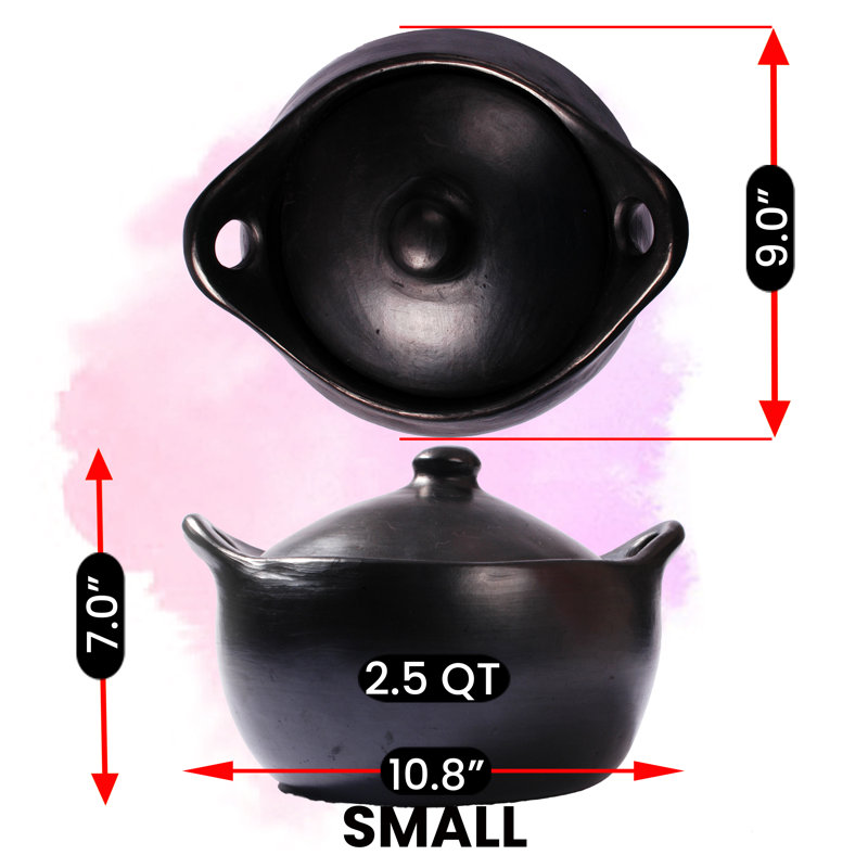 Ancient Cookware Earthenware Braiser with Lid, 2.5 qt
