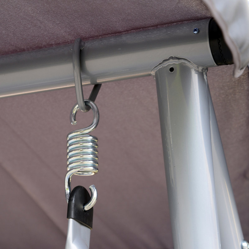 3 Person Porch Swing with Canopy, Grey/Silver