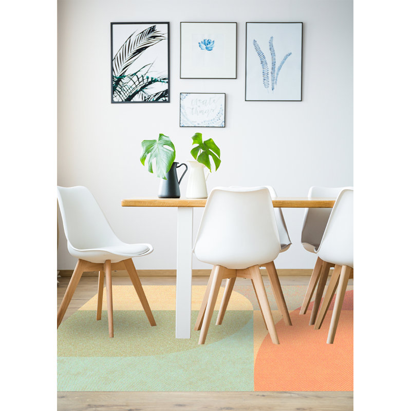 Burtt Vinyl Machine Printed Area Rug, Rectangle 3'3.4" x 4'11.1"