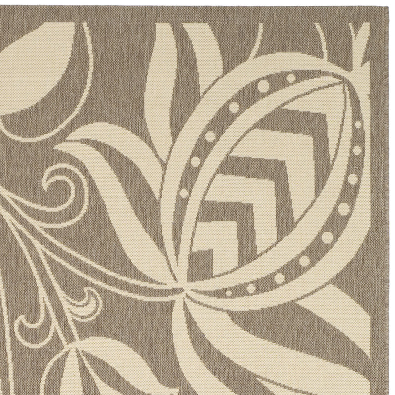 Tapis d'intérieur / extérieur à motif floral Carolan Performance, Rectangle 9 pi x 12 pi