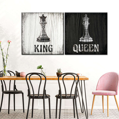 «Chess King and Queen», reproduction d'art sur toile