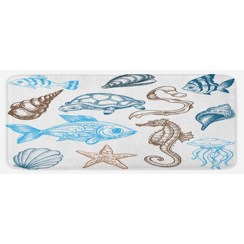 Tapis de cuisine cacao bleu marine foncé