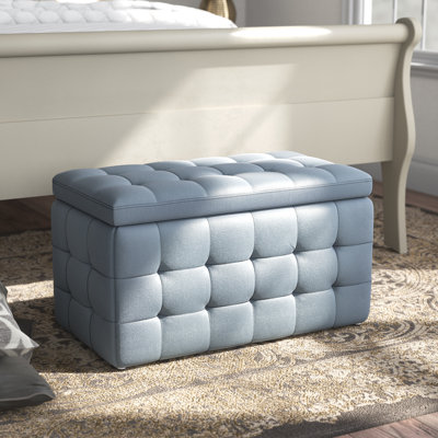 Eldredge 72cm Wide Velvet Tufted Rectangle Solid Colour Ottoman with Storage