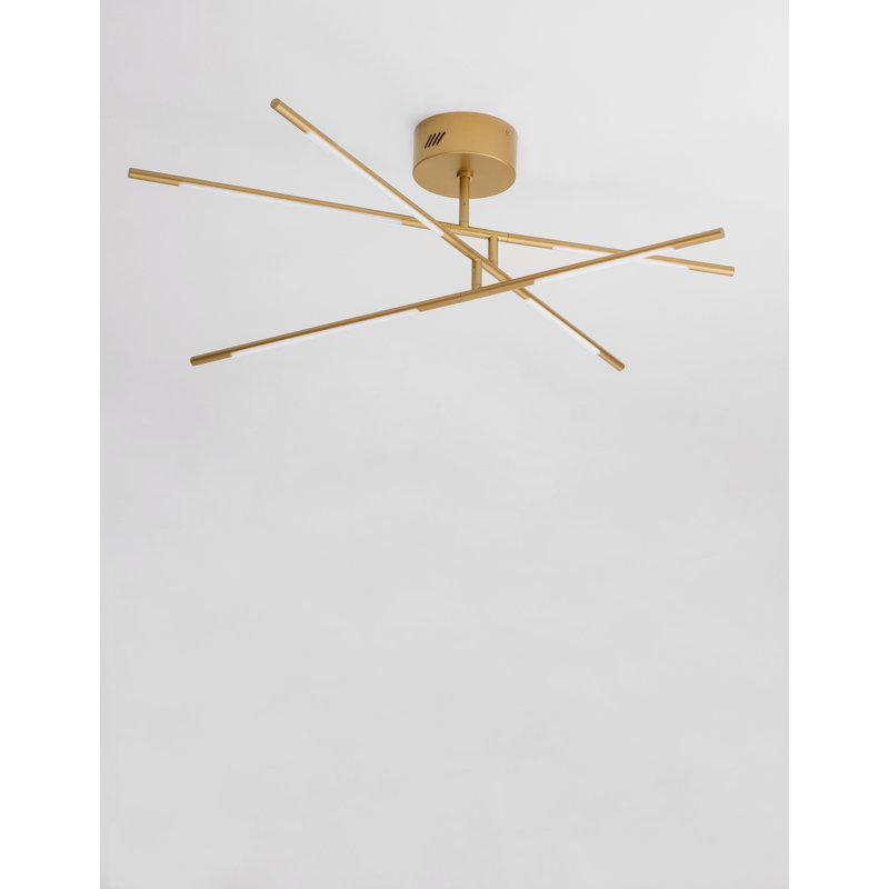 LED Semi Flush Mount, Gold