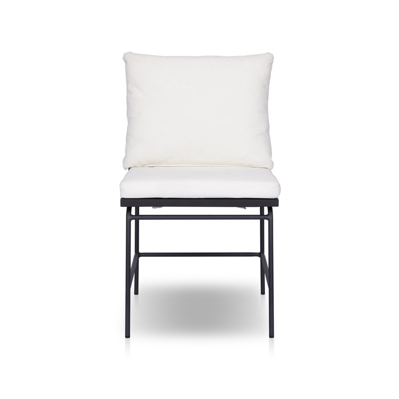 Chaise de terrasse avec coussin Nabi, Noir