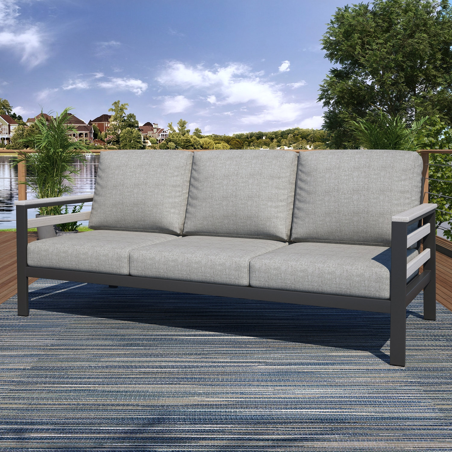 Townsend 7 - Person Patio Conversation Set with Sunbrella® Cushions, Canvas Granite Sunbrella® Canvas
