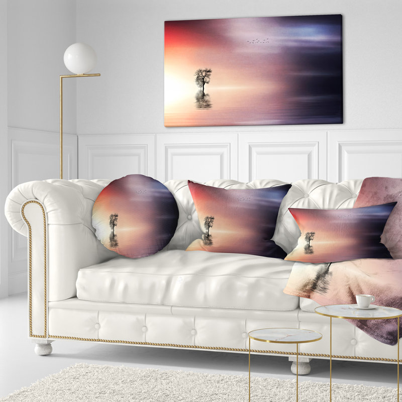 Coussin Lonely Tree and Birds, Rectangulaire, 12 po x 20 po
