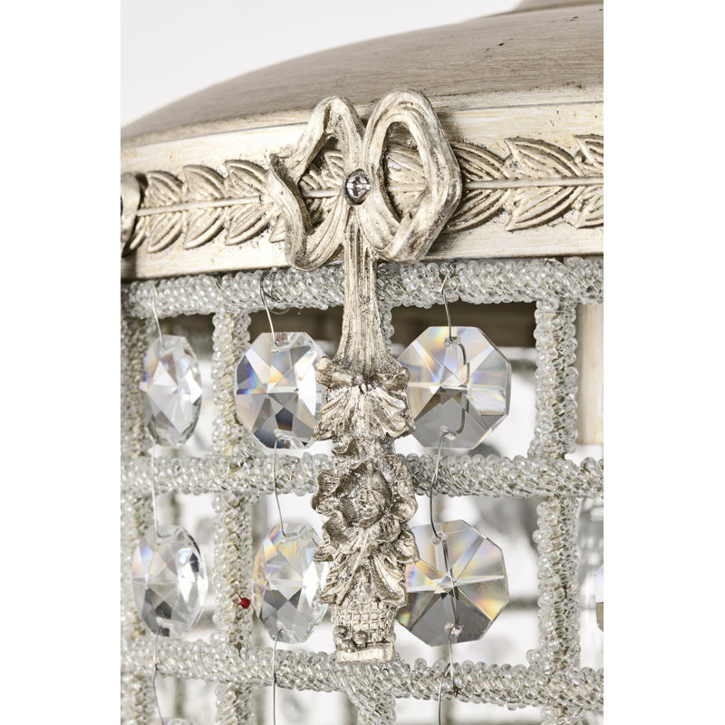 Silver Crystal 27" Tiered Chandelier Pendant Light