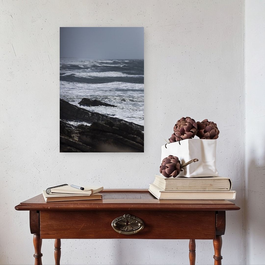 Powerful Ocean Waves Dramatic Abstract Contemporary Coastal Landscape Wall Art Print