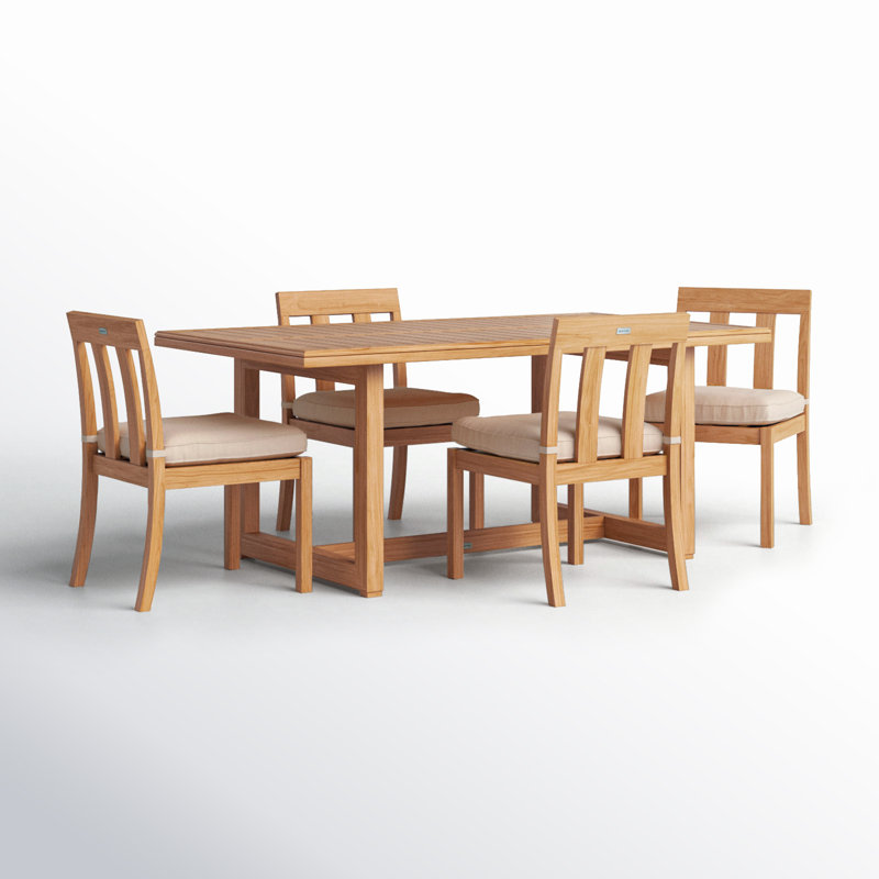 Ensemble de salle à manger rectangulaire avec coussins 70,8 po Melrose, Beige