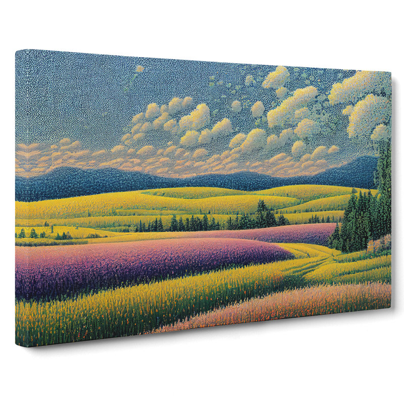 Peaceful Spring Meadow Landscape - Wrapped Canvas, 40cm H x 60cm W x 3cm D