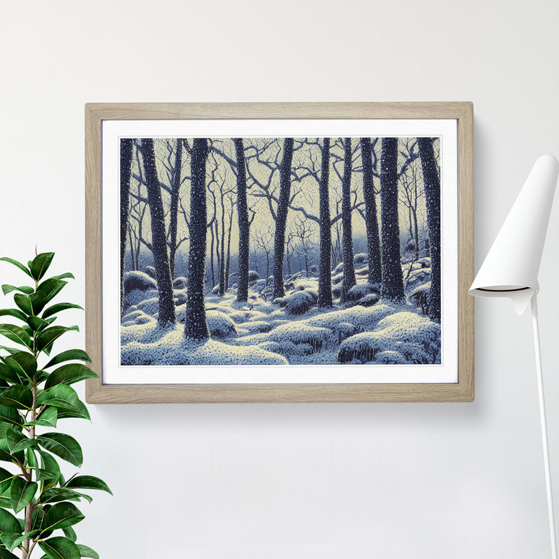 Charismatic Winter Forest - Framed Print, 25cm H x 34cm W x 2cm D, Oak