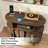 35.5'' Round Record Player Stand With Charging Station,turntable Stand Table With Open Storage