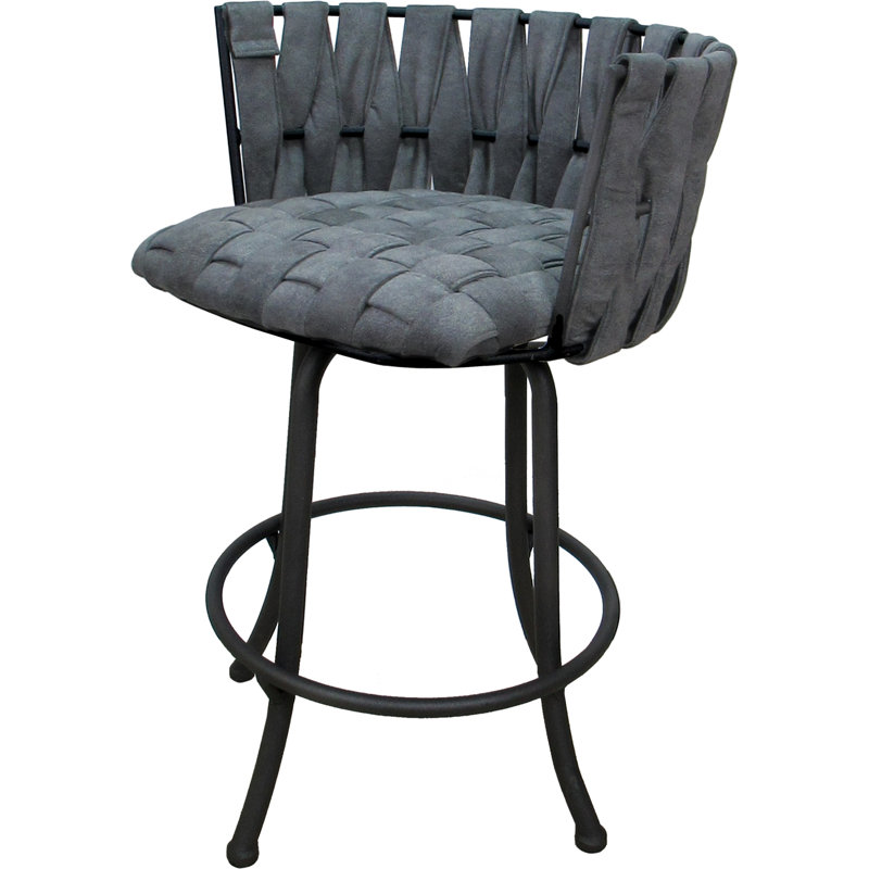 Comptoir, bar et tabouret très grand Leavittsburg, Tabouret de comptoir (siège d'une hauteur de 26 p, Noir, Gris
