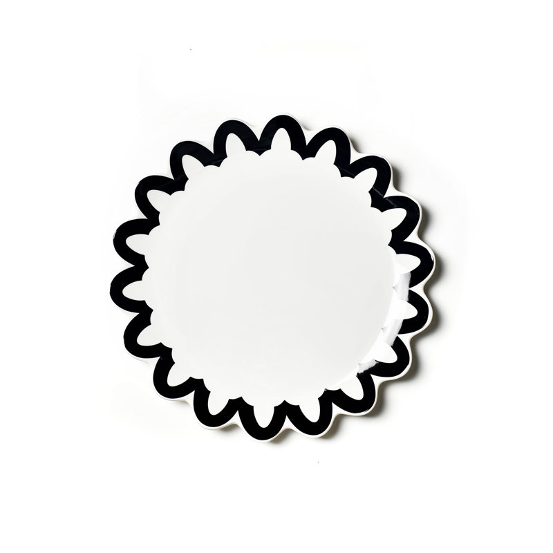 Arabesque Scallop 13 Plate Black, Black