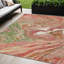 Tapis intérieur lavable abstrait 5 pi x 8 pi Coral