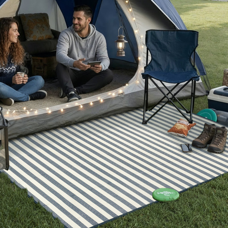 Tapis d'extérieur à rayures GRASSO, Rectangle 96 po x 60 po