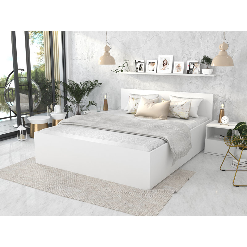 Audrienna Solid Wood Bed, White, 120 x 200cm