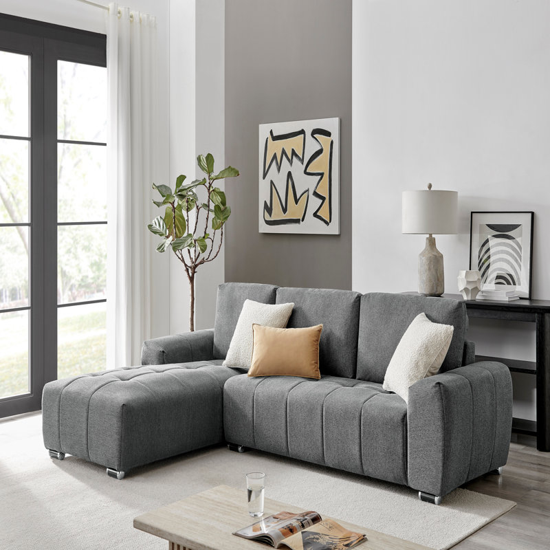 3 Seater Corner Sofa , Left Hand Facing, Grey