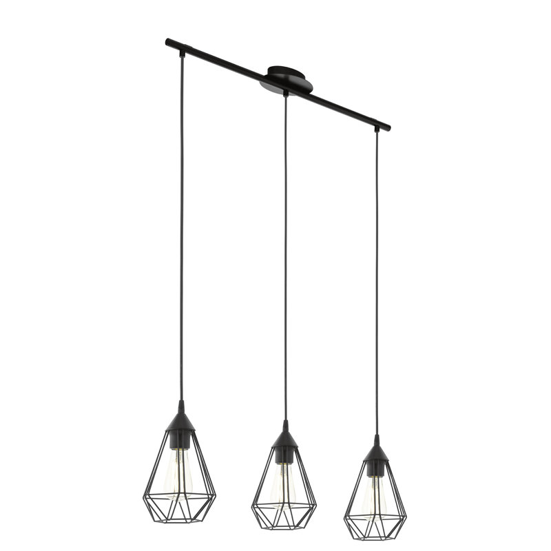 Bethania 3 - Light Matte Black Kitchen Island Pendant