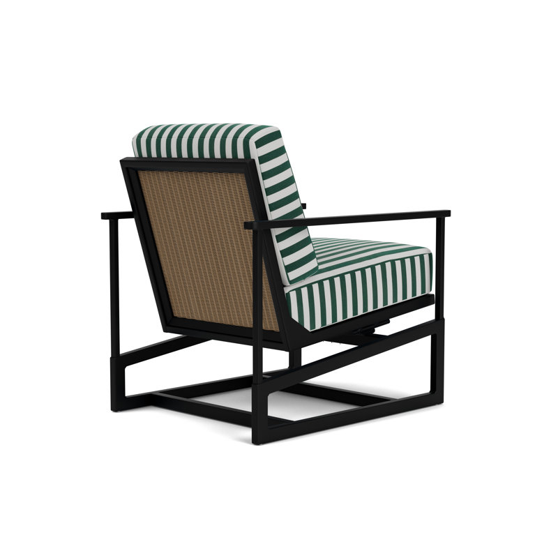 Summit Outdoor Rocker Chair, Fawn, Safari White Stripe, Ebony