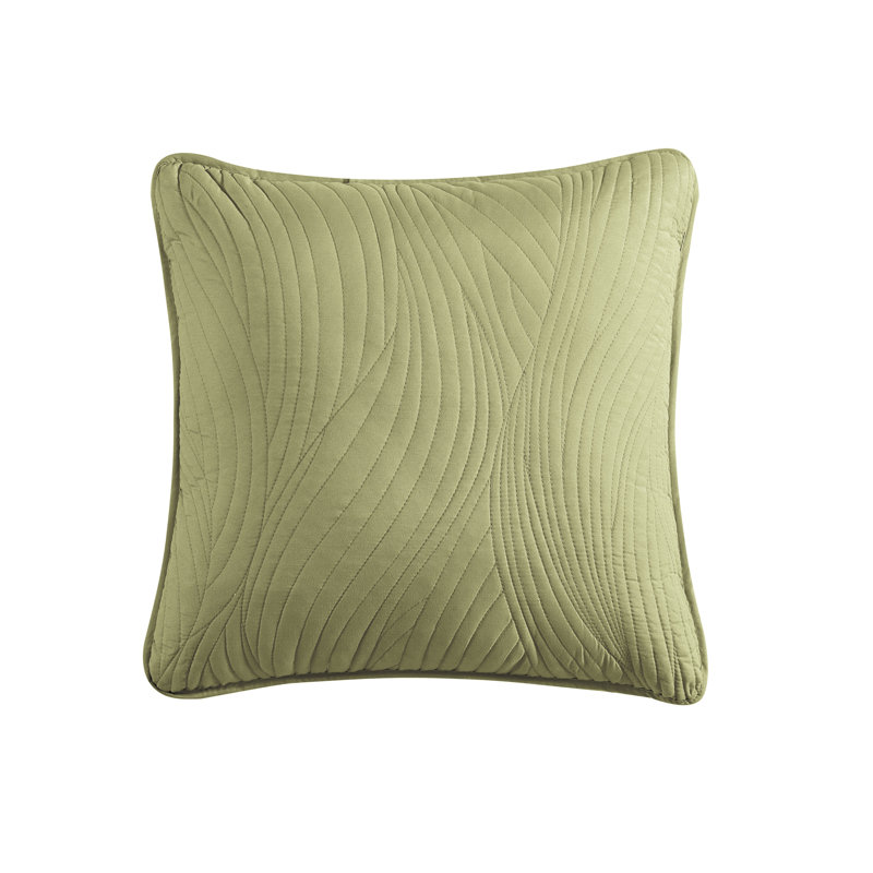 Sage Green Microfiber Geometric Square Toss Pillow